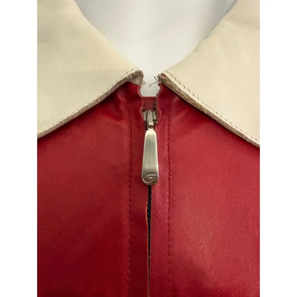 Heinz Gericke Delmar Red and White Motorcycle Jacket. - Picture 3 of 14